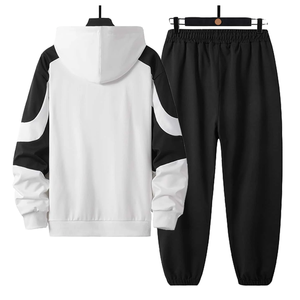 Respirant grande taille Logo personnalisé hiver hommes survêtements 2 pièces ensembles coupe-vent léger - Product Image 2