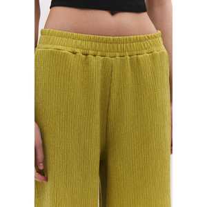 Pantalon décontracté texturé 100% polyester coupe classique longueur midi - Product Image 3