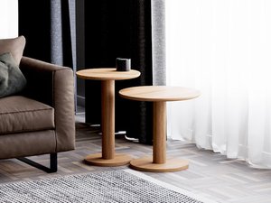 Mesita de noche redonda de roble macizo moderno, almacenamiento de madera hecho a mano, muebles minimalistas escandinavos ecológicos para dormitorio - Product Image 6