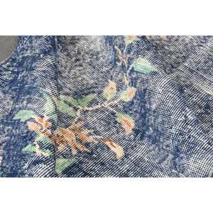 Alfombra vintage, alfombra tipo pasillo de 2.6x6.9 pies, alfombra con diseño de plantas y árboles azules - Product Image 5