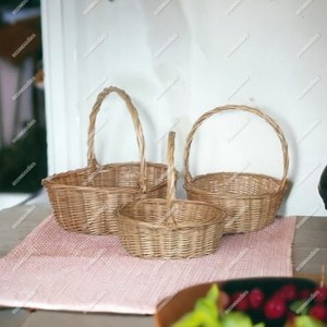 New Home Organization Storage Easter <b>Baskets</b> Bamboo Wicker Gift <b>Baskets</b> with <b>Handles</b> - Product Image 6