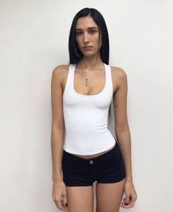 Camiseta sin mangas clásica en forma de X sin espalda bebé azul y gris brumoso multicolor cómoda cintura elástica ajustada sin espalda - Product Image 2