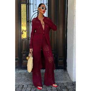 ชุดคาร์ดิแกนลูกไม้ฉลุลายบริดเจ็ต รุ่น 9881 ระบายอากาศได้ดี ทรงยาว - Product Image 2