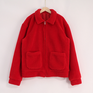 OEM Custom Logo Heavy Polar Sherpa <b>Fleece</b> Oversized Zip up Lined Sherpa Outdoor <b>Jacket</b> - Product Image 5