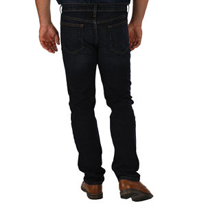 กางเกงยีนส์ผู้ชายสีดำเข้มดีไซน์แฟชั่นกางเกงยีนส์ผ้ายืดแบบเรียงซ้อนแบบกำหนดเองสไตล์ผอม - Product Image 2