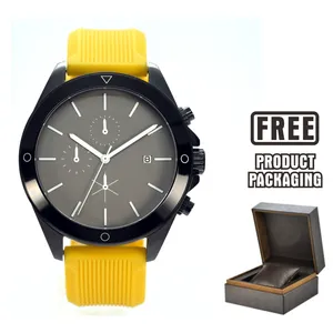 [Boxset] Men Customized Factory 2023 Chronograph Silicon Strap Water Resistant New Quartz Watches Odm Wrist Watch Oem Wrist Watc