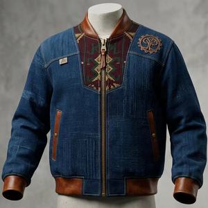 Chaquetas de patchwork para hombre, cortavientos ligero, chaqueta de otoño con cremallera completa, ropa deportiva informal. - Product Image 1