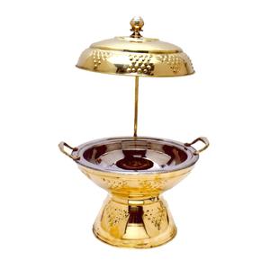 Unique Style Hot Selling Classic Style Handmade Design Rounded Shape <b>Buffet</b> <b>Food</b> <b>Warmer</b> Chafing Dish With Gold Plated Finished - Product Image 3