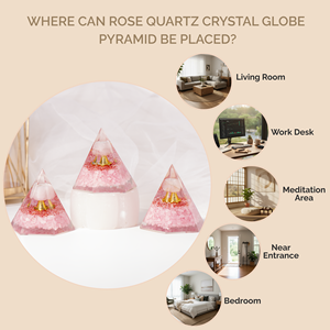 Pirámide de Cuarzo Rosa Orgone con Globo, Atractiva y de Alta Calidad, para Meditación y Decoración, Venta al Por Mayor - Product Image 6