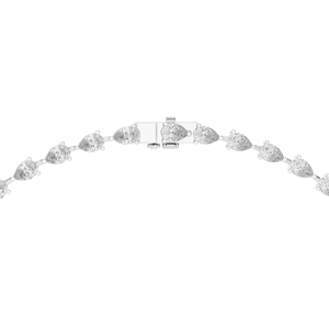 Collar de Oro Blanco de 14K Chapado en Oro Rosa con Diseño de Lágrima Luna, con Diamante Cultivado en Laboratorio y Perla - Product Image 5