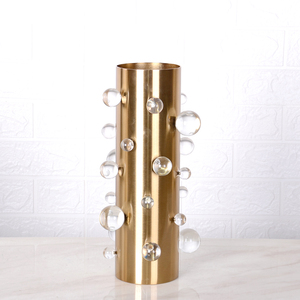 Luxury Brass Floor Flower Vase <b>Crystal</b> Beads Handmade Eco-friendly Modern Design Customizable Colors High Quality Home Decor - Product Image 4