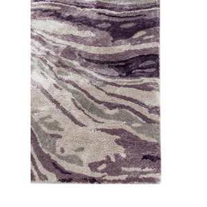 Alfombra Genesis de viscosa y yute hecha a mano, gris y negra, diseño abstracto para el hogar, tejido plano, rectangular, 10 mm de grosor - Modelo TPV-4309 - Product Image 4