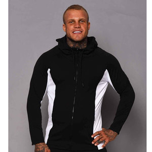 Sudadera con capucha de algodón 100% para hombre, bicolor, con cremallera completa, bolsillos, logotipo personalizado, OEM, estilo urbano, invierno, venta al por mayor - Product Image 1