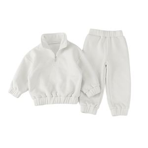 Chándal liso informal para niños, logotipo personalizado, sudaderas con capucha para niños y conjunto de pantalones de chándal, ropa para niños - Product Image 2