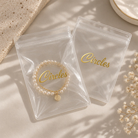 Sacs en PVC auto-adhésifs imprimés sur mesure, sacs en PVC transparents à fermeture éclair, pochettes d'emballage pour bijoux, petits sacs en PVC refermables pour boucles d'oreilles, bracelets, bagues