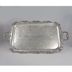 Bandejas rectangulares de Metal y plata para servir en restaurantes y hoteles, de acero inoxidable, con asas, para fruta, ensalada y zumo, hechas a mano - Product Image 3