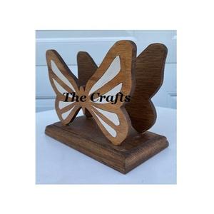 Porte-serviettes papillon en bois et nacre porte-papier de soie porte-serviettes de couleur marron - Product Image 1