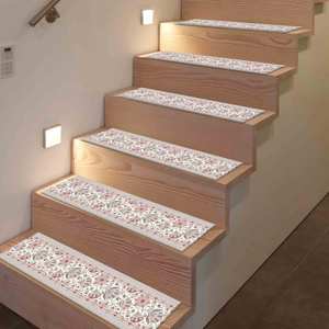 Tapis imprimé : Tapis rose, Tapis gris, Tapis style ferme, Tapis à motifs ethniques, Tapis d'escalier - Product Image 4