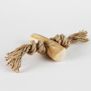 Juguete masticable de madera de café de alta calidad para perros, hecho de madera de café natural y cuerda de coco, que favorece el cuidado dental y el juego tranquilo. - Product Image 2