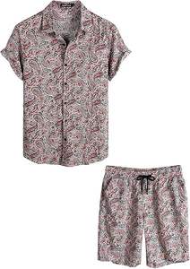 Ensemble de t-shirts à manches courtes pour hommes, nouvelle tendance estivale, imprimé, coupe ajustée, grande taille, ensemble sport deux pièces - Product Image 4