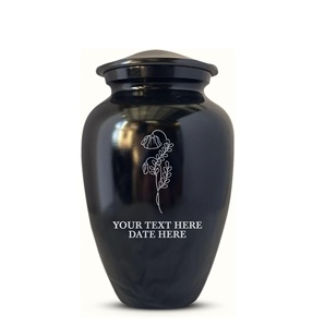 Urna de cremación humana personalizada para cenizas de adultos, urna de aluminio grabada para hombres y mujeres con nombre, urna de fecha, color negro, tamaño personalizado - Product Image 5