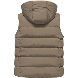 Meilleur Design Hommes Automne Hiver Chaud Sans Manches Toile Coupe-Vent Col Montant Grandes Tailles Vêtements d'Extérieur Décontractés Veste Bouffante - Product Image 2