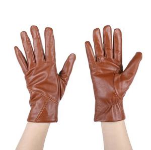 Gants en cuir de mouton brun doux vintage personnalisés pour hommes et femmes, pour le cyclisme d'hiver, les sports de plein air décontractés, l'usage quotidien - Product Image 2