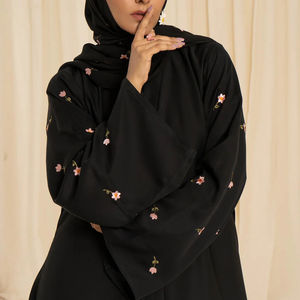 Robe turque de bonne qualité, broderie, style le plus récent, vêtements islamiques longs musulmans, abaya, jubah, motif floral, femmes, polyester, abayas - Product Image 4