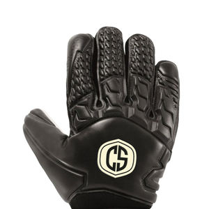 ถุงมือผู้รักษาประตูสีดำงาช้างแบบกำหนดเอง ยางลาเท็กซ์ด้านใน ตัดแบบ Negative Cut ระบายอากาศได้ดี สำหรับเล่นฟุตบอลกลางแจ้ง จับลูกบอลได้แน่น - Product Image 4