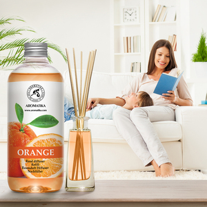 Recharge pour diffuseur d'arômes naturels Aromatika à l'orange, 500 ml, liquide, parfum d'ambiance longue durée, huile pour diffuseur à bâtonnets pour la maison et le bureau - Product Image 5