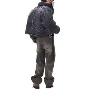 Veste thermique zippée en polaire matelassée en coton respirante à capuche pour homme, tendance, pour l'extérieur, hiver, motif à carreaux, fourrure teinte - Product Image 6