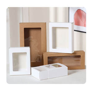 Caja de embalaje de papel Kraft con ventana transparente, cajón plegable, Cajas de Regalo para dulces y galletas, caja de exhibición de joyería - Product Image 1