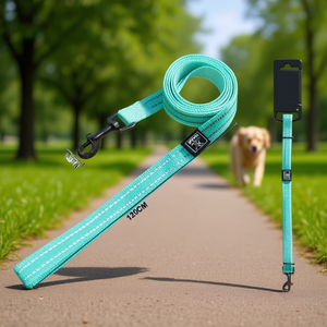 Correa para Mascotas de Doble Color con Tiras Reflectantes y Dos Asas para Collares, Correas y Arneses - Product Image 3