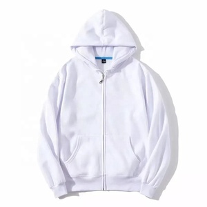Sweat à capuche zippé 100% coton de haute qualité avec impression bouffante sweats à capuche zippés vierges en gros vêtements respirants pour hommes personnalisés - Product Image 4