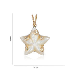 ชุด Mop Star Charm BEZEL จี้เพชร14K ทองเสน่ห์เครื่องประดับชั้นดีขายส่งออกซิไดซ์925เงินกลับ - Product Image 1