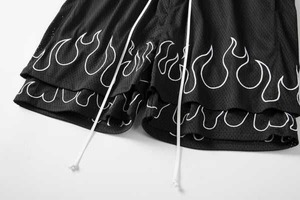 Pantalones cortos de malla de algodón 2024 transpirables para hombre, pantalones cortos de gimnasio informales sólidos con cordón, 100% - Product Image 3