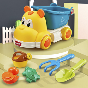Set da Spiaggia in Plastica Super Kawaii da 6 Pezzi con Camioncino Ippopotamo per Avventure in Spiaggia! - Product Image 4