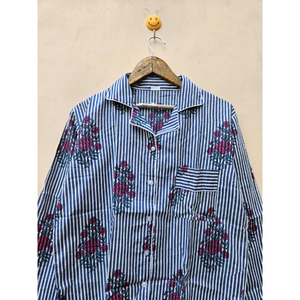 Indian handmade vintage block printed cotton pajama set night suit sleepwear soft cotton <b>women</b> wear night suit comfortable fit - Product Image 2