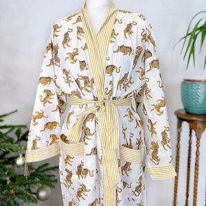 เสื้อคลุมกิโมโนสำหรับผู้ชาย, เสื้อคลุมสำหรับใส่ในบ้านสุดเท่ชุดเดรสลายทางยาวถึงพื้นทำจากผ้าฝ้าย - Product Image 1