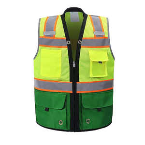 Chaleco de Seguridad Reflectante de Alta Visibilidad ANSI Clase 2, Acolchado y de Tela de Calidad, con 8 Bolsillos, Cierre Frontal y Logotipo Personalizado - Product Image 2