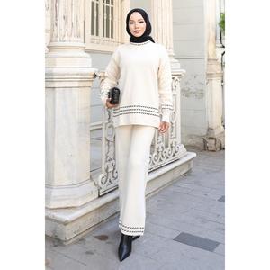 Ensemble tissé décontracté pour femme Mega Merchant en noir 100% acrylique 6151 - Product Image 5