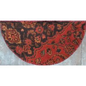 Hand-Knotted Mahal <b>Wool</b> Accent Rug Vintage Luxury Design Artisan Crafted Traditional Medallion Half Circle Home & Office use - Product Image 1