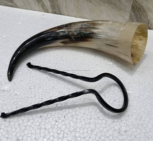 Cuerno Vikingo para Beber de Alta Calidad, Cuerno de Búfalo Pulido, Hecho a Mano, Regalo Empresarial, Soporte de Hierro, Decoraciones Navideñas Naturales - Product Image 2