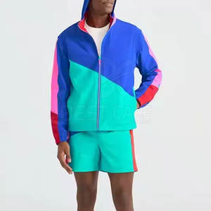 Ensemble short coupe-vent pour homme Mouvement confortable et performance légère 100% coton respirant motif solide pour l'hiver - Product Image 1