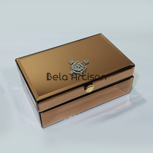 Engraved Personalized <b>Glass</b> Mirror <b>Jewellery</b> <b>Box</b> Custom Keepsake & Trinket Organizer - Product Image 2