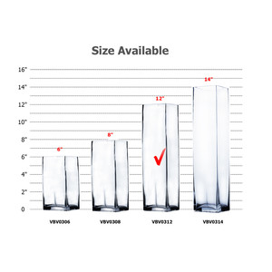 VBV0312 - แจกันแก้วทรงสี่เหลี่ยม - 3 x 12 - Product Image 3