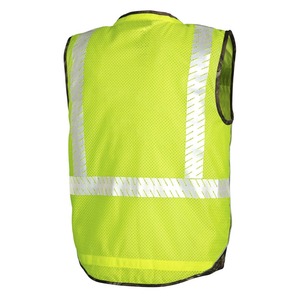 Summer Construction Work <b>Reflective</b> <b>Vest</b> Mandarin Collar Pockets High Visibility Industrial Safety Canvas Outer Wear OEM Service - Product Image 4