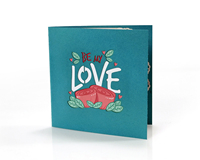 Nueva Tarjeta de Felicitación 3D Pop-up, la Mejor Opción para el Día de San Valentín, con un Adorable Gato y Globos, Te Amo