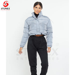 Chaqueta acolchada ligera de manga larga con cremallera completa resistente al agua para mujer - Product Image 5