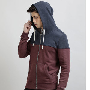 Sudadera Ligera con Cremallera Completa de Dos Tonos 100% Algodón para Hombre al por Mayor, con Logotipo Personalizado OEM, Estilo Urbano, Invierno - Product Image 5